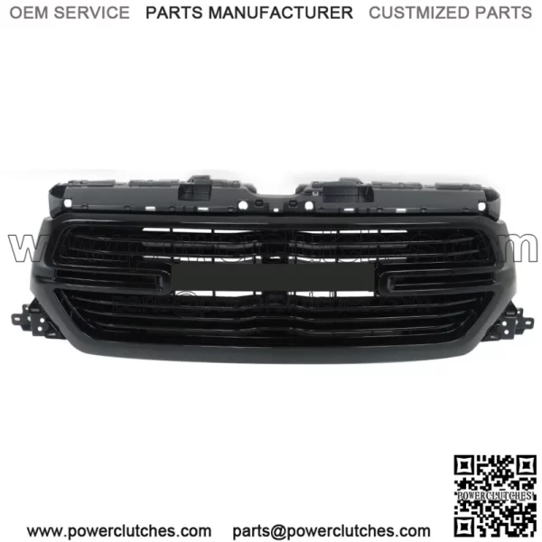 Front Upper Grille Assembly For 2019-2022 Ram 1500 Black Plastic 6BT01TRMAF