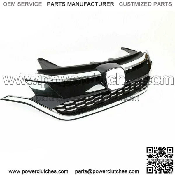 Front Bumper Upper & Lower Grille Grill ABS for Honda CRV CR-V 2015 2016 Chrome - Image 2