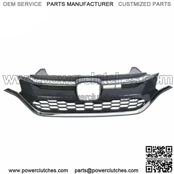 Front Bumper Upper & Lower Grille Grill ABS for Honda CRV CR-V 2015 2016 Chrome - Image 3