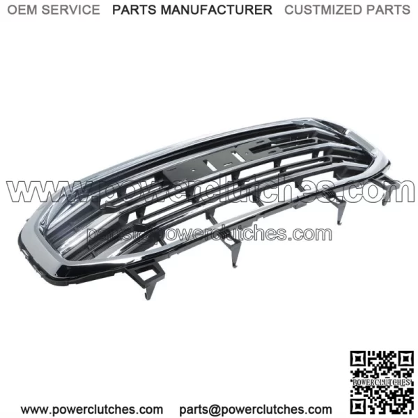 Front Bumper Grille Fit For 18-21 GMC Terrain SLT SLE Black W/Chrome Bar&Frame - Image 2