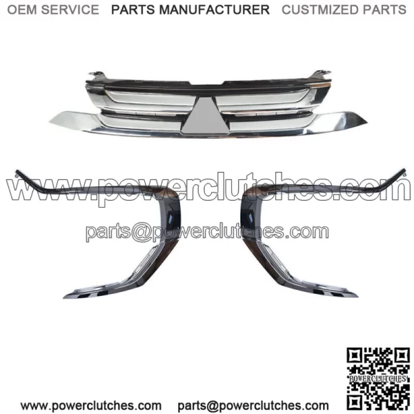 For Mitsubishi Outlander 2016-2018 Upper Grille+Front Bumper Trim Molding L+R