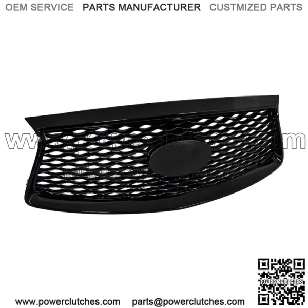 Front Bumper Upper Grille Grill Gloss For 2016-2019 2020 INFINITI QX60 Black - Image 3