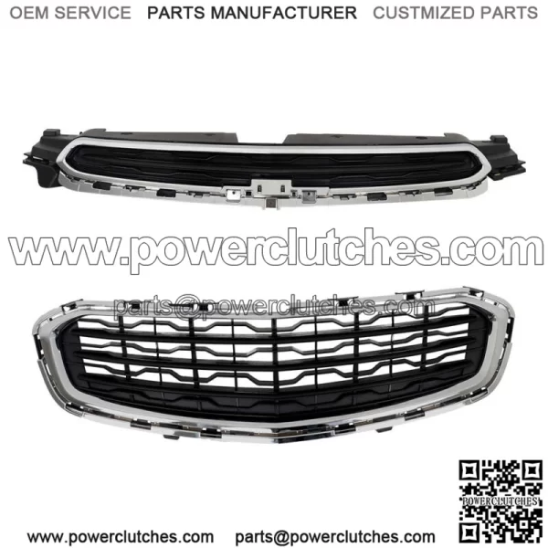 Front Upper+Lower Grille Chrome For 2015 Chevy Cruze 2016 Cruze Limited - Image 2