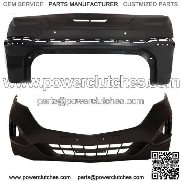 Front Bumper Cover&Rear Bumper Cover Primed Plastic For 2018 2019 Chevy Equinox