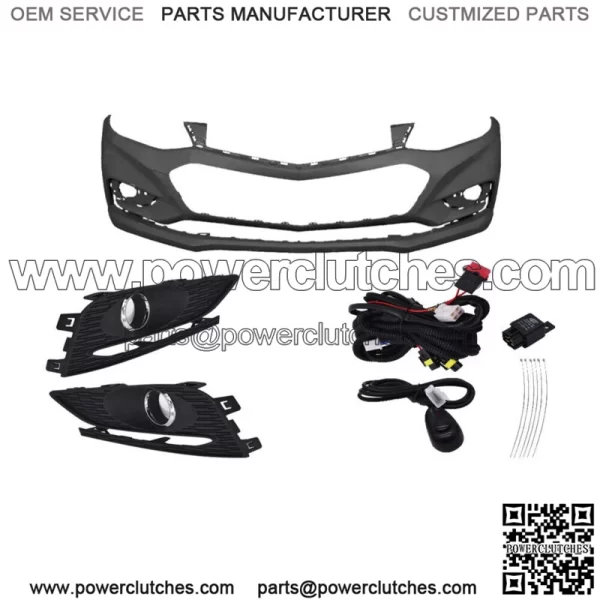 Front Bumper Cove W/O Park Assistr&Haloge Fog Lights For 2016-18 Chevy Cruze LS - Image 2