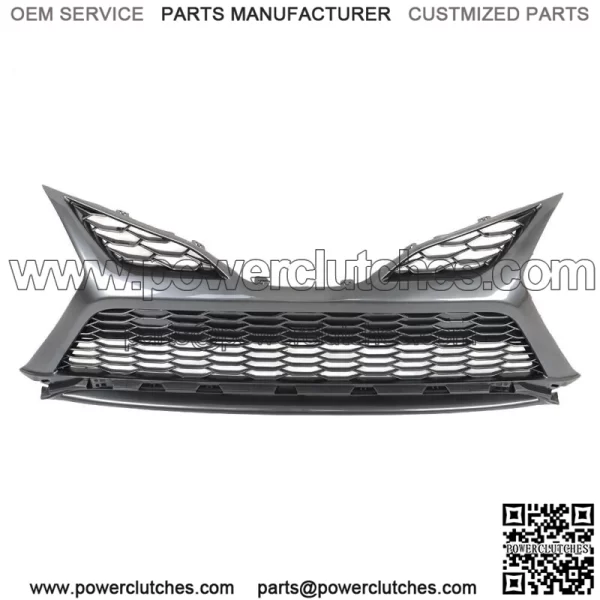 Front Lower Grille For 2021-2022 Toyota Camry SE XSE Gray W/O Radar Hole - Image 2