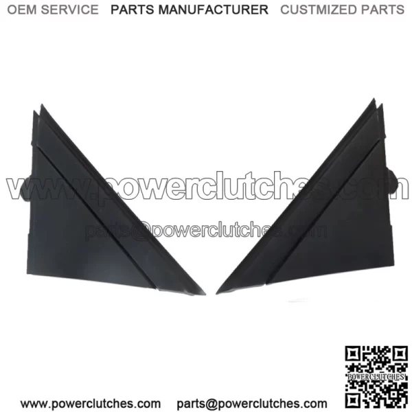 Fit For 2012-17 Fiat 500 Left & Right Door Mirror Flag Cover Moldings Gloss BLK