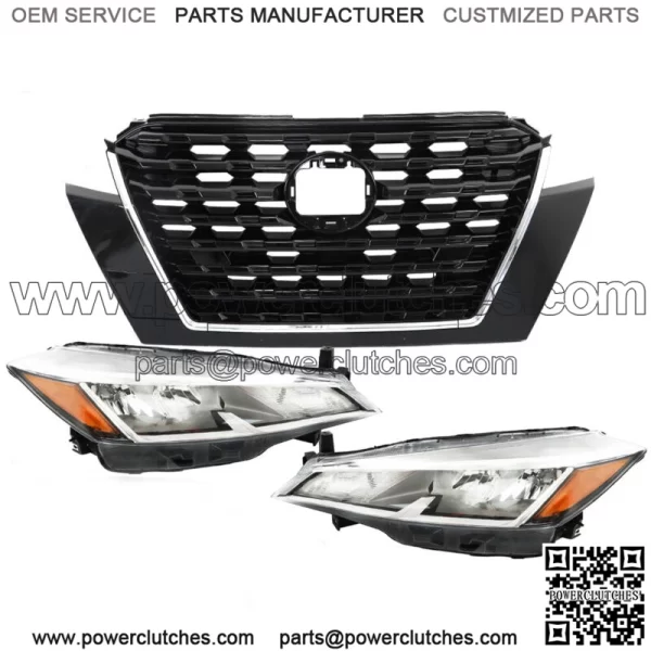 Front Upper Grille Assembly+Headlight Halogen For 2021-2023 Nissan Kicks S/SV