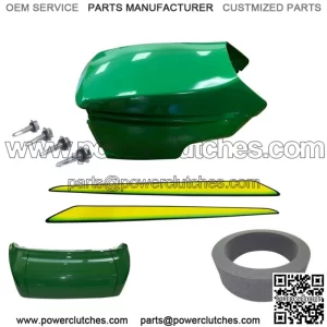 New Upper &Lower Hood/Bumper/Foam Isolator/LH&RH Stickers Fits John Deere 345 UP