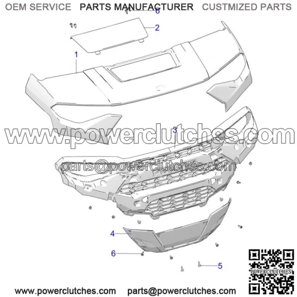 Polaris Center Hood, Gloss Black,  OEM Part 5454492-070(For: Polaris) - Image 2