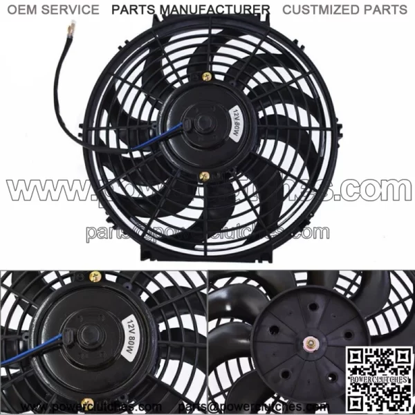 2x 12" Electric Radiator Cooling Slim Fans Push Pull Mount 12V Universal - Image 3