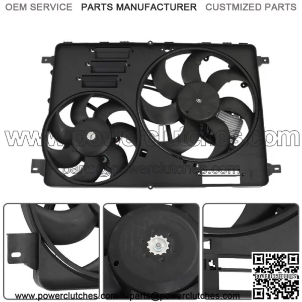 Dual Engine AC Radiator Cooling Fan Assembly For 2008-2016 Volvo S80 XC60 XC70