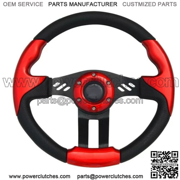 12.5" Golf Cart Steering Wheel Red For EZGO Club Car Yamaha, Comfortable Grip