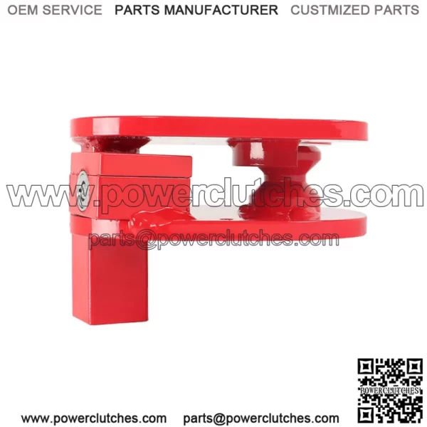 Steel ball lock with ring, galvanized and powder coated, color red - Image 3