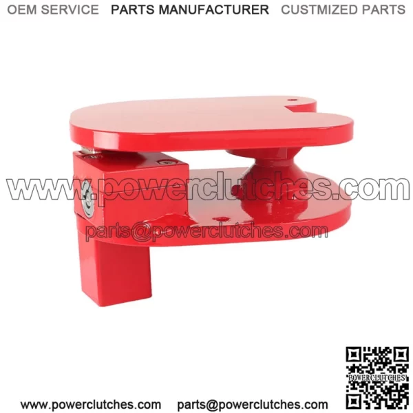 Steel ball lock with ring, galvanized and powder coated, color red - Image 4