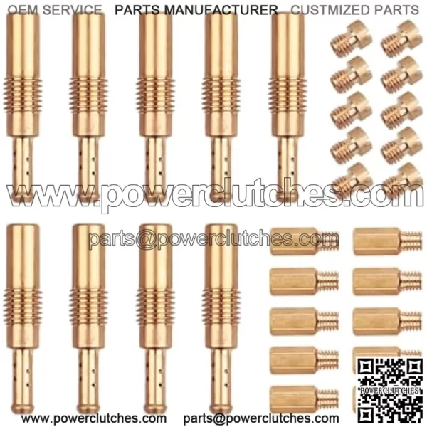 30pcs Carburetor Main Jet Kit Slow Auxiliary Jet Include 20 Main Jets and 10 Slow Auxiliary Jet Brass Car Accessories Carburetor Main Jet Replacement for Motorcycle Go Kart ATV