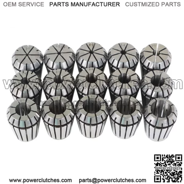 15Pcs ER25 Spring Collet 2MM to 16MM Set For CNC Engra
