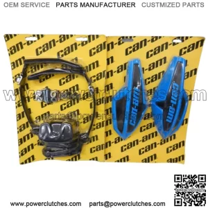 Can-Am Blue Wind Deflector Hand Guard Kit with Complete Wrap Around Mounting Kit