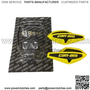 Can Am Sunburst Yellow Wind Deflector Hand Guard with Wrap Around Mounting Kit