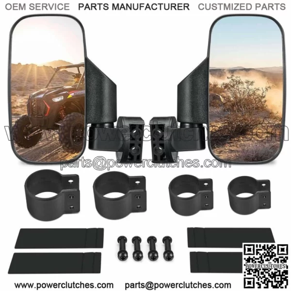 UTV Side Rear View Mirrors, Rear View Mirrors for 1.75"-2" Polaris RZR Yamaha (For: More than one vehicle)