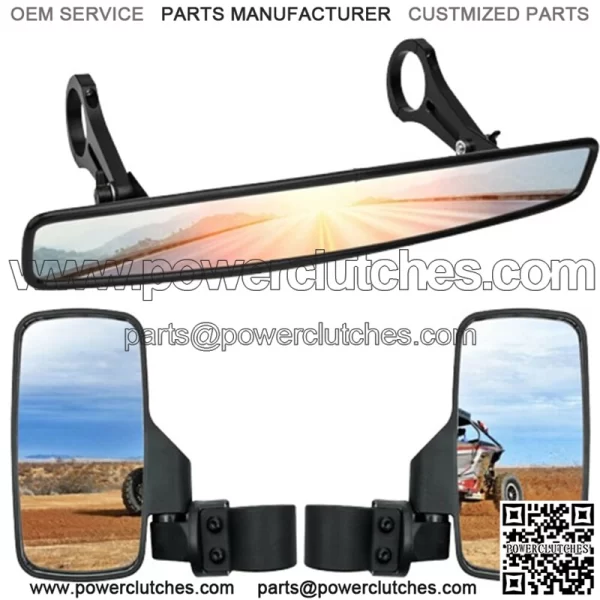 1.75" Side & Rear Mirror Kit for Polaris RZR 800 XP1000 900 Yamaha UTV USA (For: More Than One Vehicle)