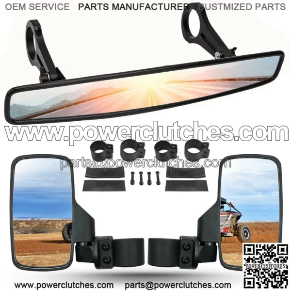 1.75" Side & Rear Mirror Kit for Polaris RZR 800 XP1000 900 Yamaha UTV USA (For: More Than One Vehicle) - Image 3