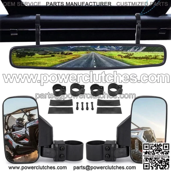 1.75" Side & Rear Mirror Kit for Polaris RZR 800 XP1000 900 Yamaha UTV USA (For: More Than One Vehicle) - Image 4