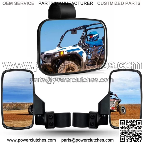 Rear View & Center View Mirrors for UTV Kawasaki Mule PRO FX FXT DX DXT PRO-MX (For: More than one vehicle) - Image 2