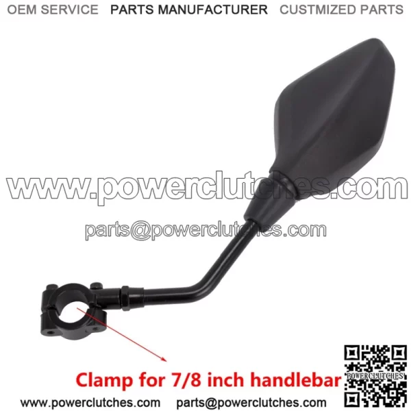 Mirror for Motorbike, Motorcycle Rearview Mirror, Motorbike Mirror Universal 7/8 inches 22mm, High Definition, with M8 M10 Clockwise and Counter Clockwise Threaded Bolts, for Motorcycle ATV Scooter - Image 2