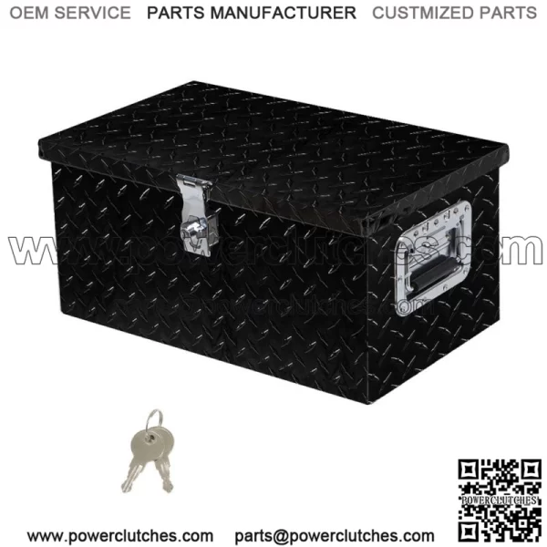 Black Aluminum Diamond Plate for Garage Pickup Traile Tool Box 20" x 12" x 9.5'' - Image 2