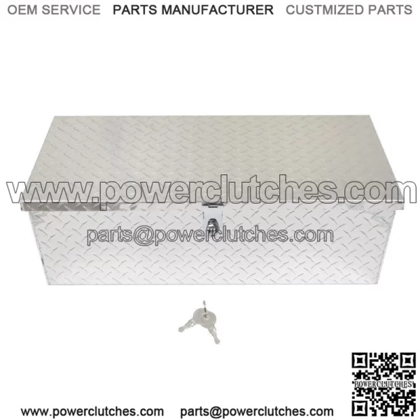 30" x 13" Silver Aluminum Tool Box For Car Truck Pickup Trailer Trunk Storage - Image 2