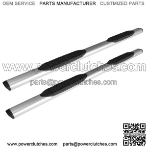 5" Textured Aluminum Oval Step Rails for Select New Double Cab Body (For: More Than One Vehicle)