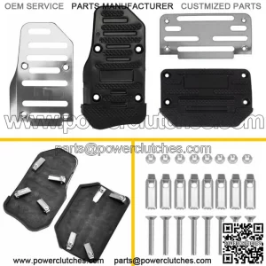 2 PC Non-slip Automatic Brake Gas Pedals Foot Pads Auto Parts Silver (For: Ford F-150)