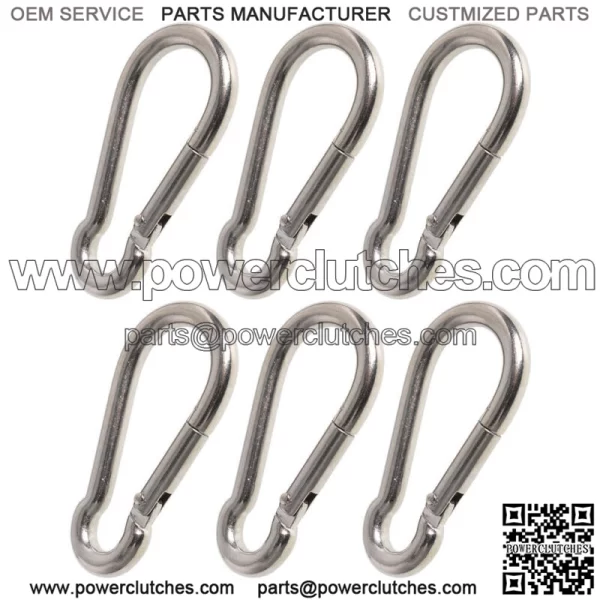 6 Sets of 264lb 304 Stainless Steel Spring Snap Hooks - Image 2