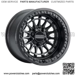 MetalFX Delta R Beadlock Wheels 15x7/15x10 Black Polaris RZR Turbo R & Pro R (For: Polaris)