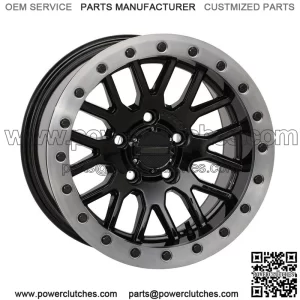 Wheels System 3 SB-9 Beadlock 15", Matte Black +10mm Polaris RZR Turbo R and Pro R (for: Polaris)