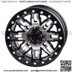 Tusk Teton Beadlock Wheel 15x10 5.0+5.0 Treated/Black 4/156 Tread Pattern (For: Polaris)