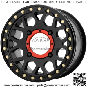 KMC UTV KS235 Grenade Beadlock 15x6 4x156 +38mm Satin Black Wheel Rim 15" (for: Polaris)