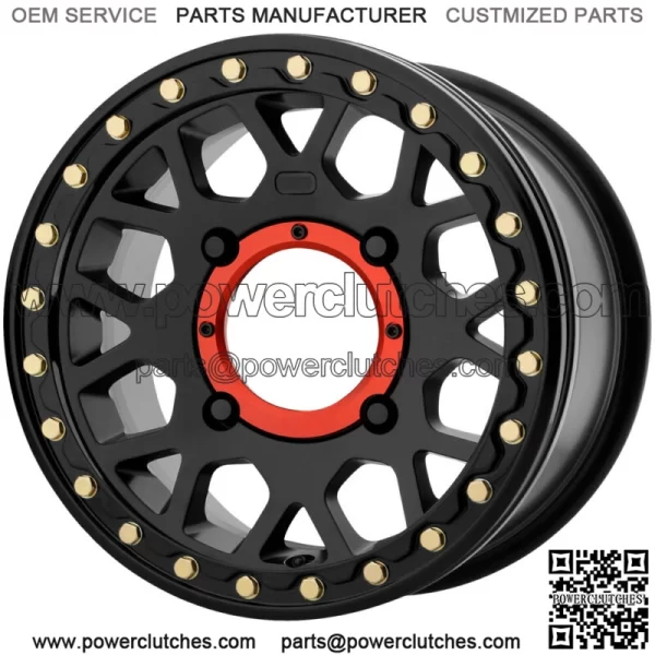 KMC UTV KS235 Grenade Beadlock 15x6 4x156 +38mm Satin Black Wheel Rim 15" (for: Polaris)