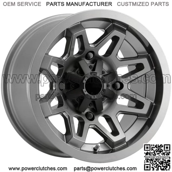 (Set of 4) Vision UTV 416 Seven 15x7 4x156 +38.1mm Gunmetal Wheels 15" (For: Polaris)
