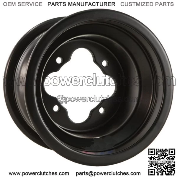 DWT Black A5 Rolled Lip 4+1 Front Rear Wheels 10" 10x5 4+1 4/110 Polaris RZR170