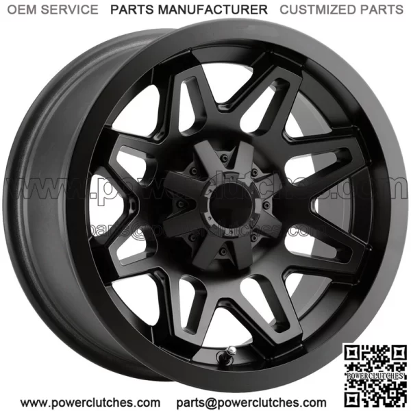 (Set of 4) Vision UTV 416 Seven 15x7 4x110 Matte Black Wheels 15" Rims (For: Polaris)