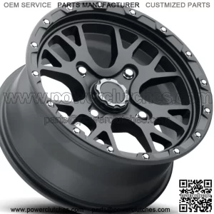 Vision Rocker Aluminum ATV UTV RTV WHEEL RIM 15x7 4/156 4+3 Satin Black (For: Polaris)