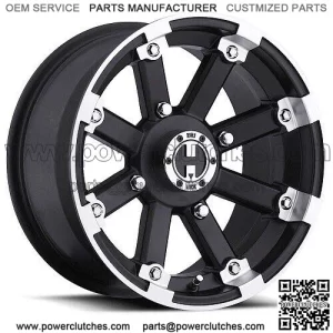 Vision 393 Lockout Matte Black Mach Lip UTV Wheels 15x8 4x137 (-10.2mm) (For: Can-Am)
