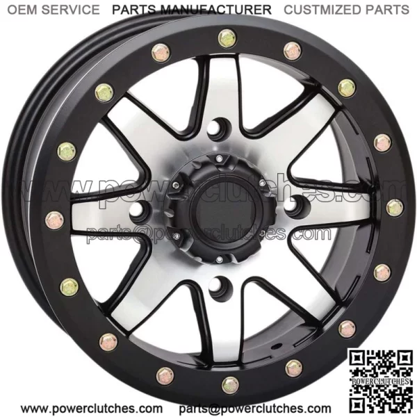 NEW STI HD9 BEADLOCK Machined Matte Black 18x7 4/137 6+1 (+45) UTV ATV RIM (For: Can-Am)