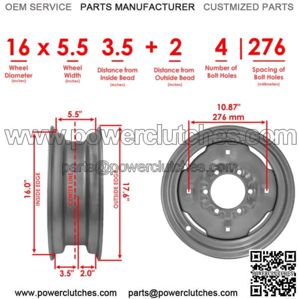 1678319M92 Front Wheel Rim For Ford New Holland 1040 1140 1190 1194 1200 - Image 2