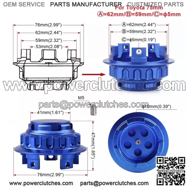 Toyota wheel center cover #blue - Image 3