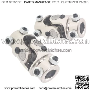Single Universal Steering Shaft Chrome Steel Cardan Joint 3/4" DD X 3/4" DD 2pcs