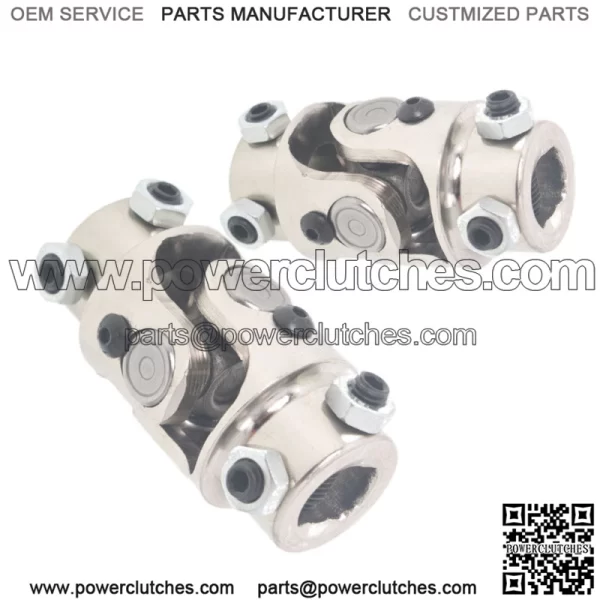 Single Universal Steering Shaft Chrome Steel Cardan Joint 3/4" DD X 3/4" DD 2pcs