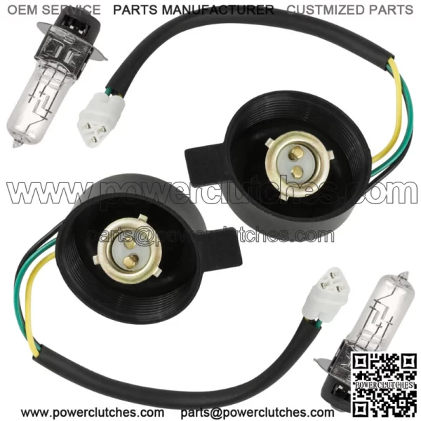 2X LH RH Headlight Socket and Bulb for Yamaha Raptor 700 YFM700R 2006 2007-2022
